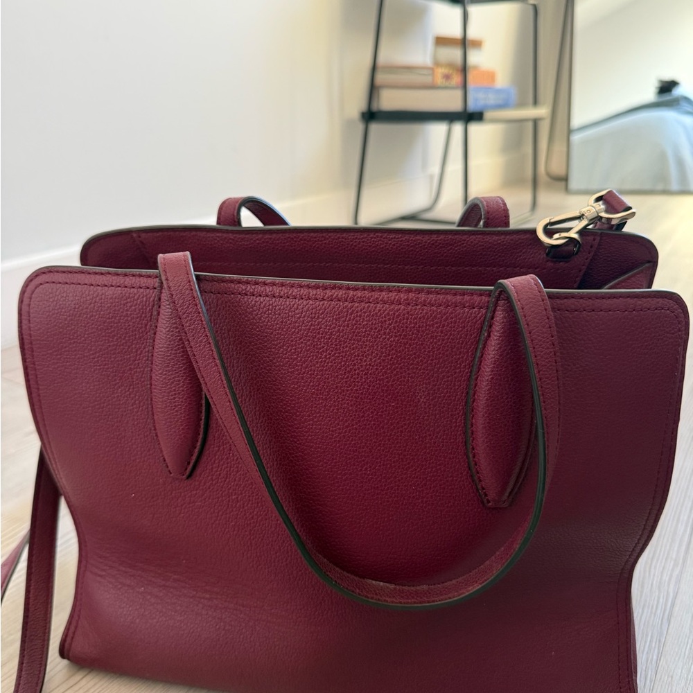 kate spade burgundy leather shoulder bag - Picture 2 of 7